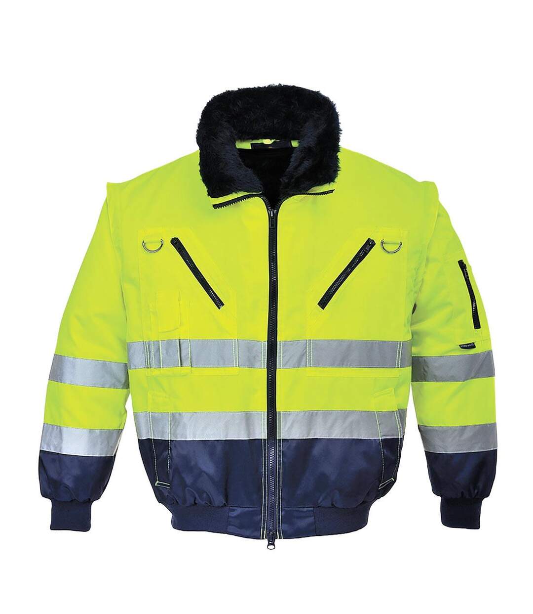 Mens pj50 hi-vis 3 in 1 jacket yellow/navy Portwest