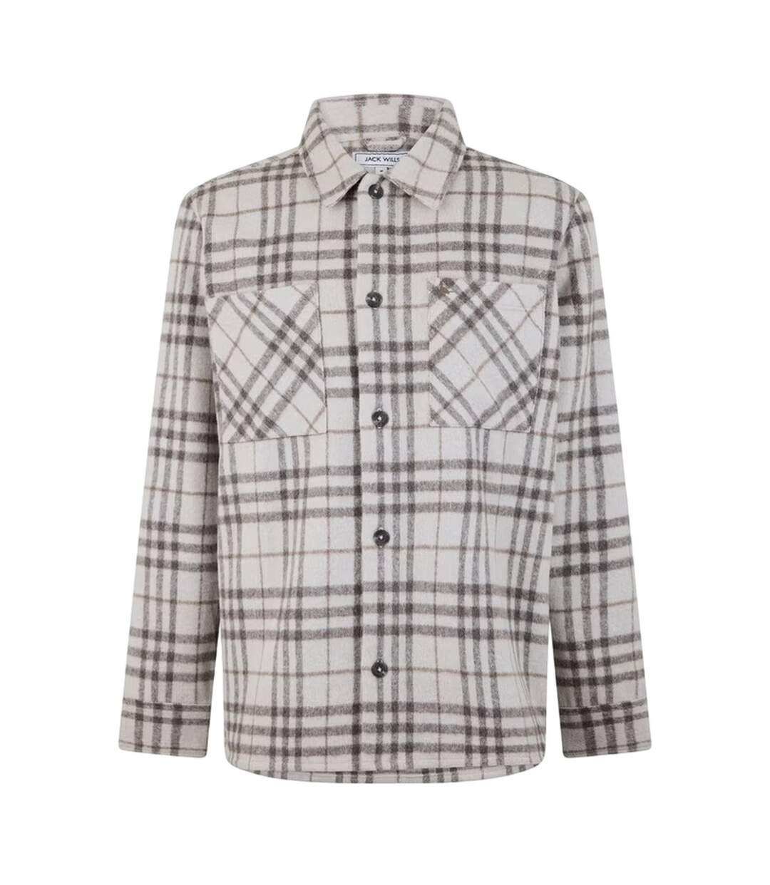 Mens Plaid Long-sleeved Overshirt Brown Check Jack Wills-2