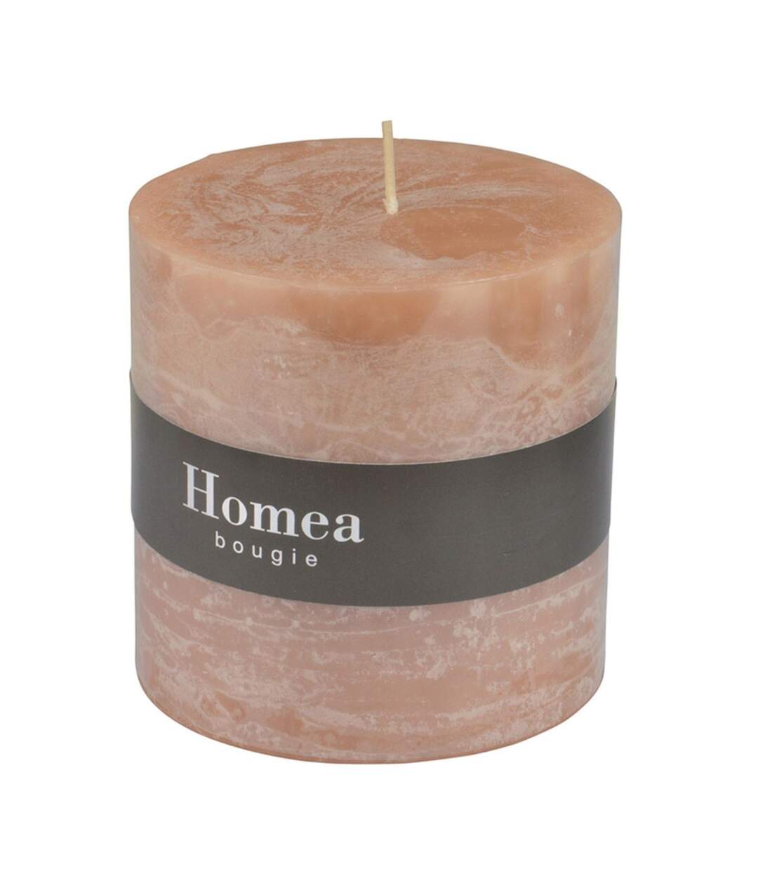 Bougie Pilier Ronde Déco Rustique 10cm Taupe-2