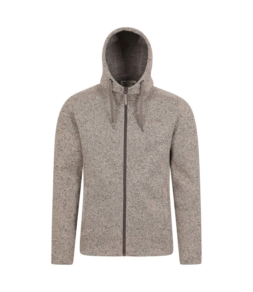 Mens Nevis Fleece Full Zip Hoodie Beige Mountain Warehouse-1