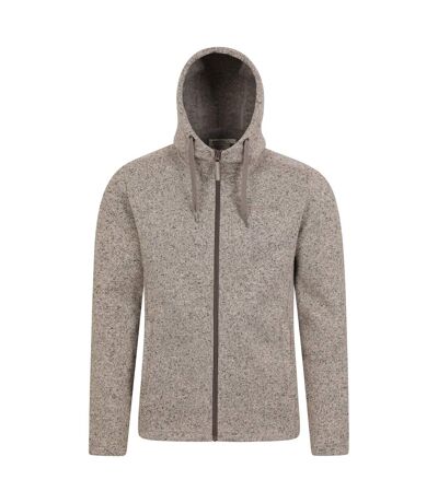 Mens Nevis Fleece Full Zip Hoodie Beige Mountain Warehouse