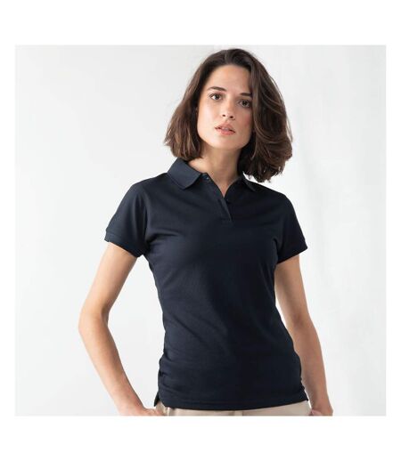 Henbury Womens/Ladies Coolplus® Fitted Polo Shirt (Black)