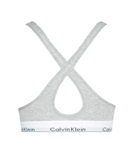 Womens/ladies Modern Cotton Blend Bralette Grey Calvin Klein