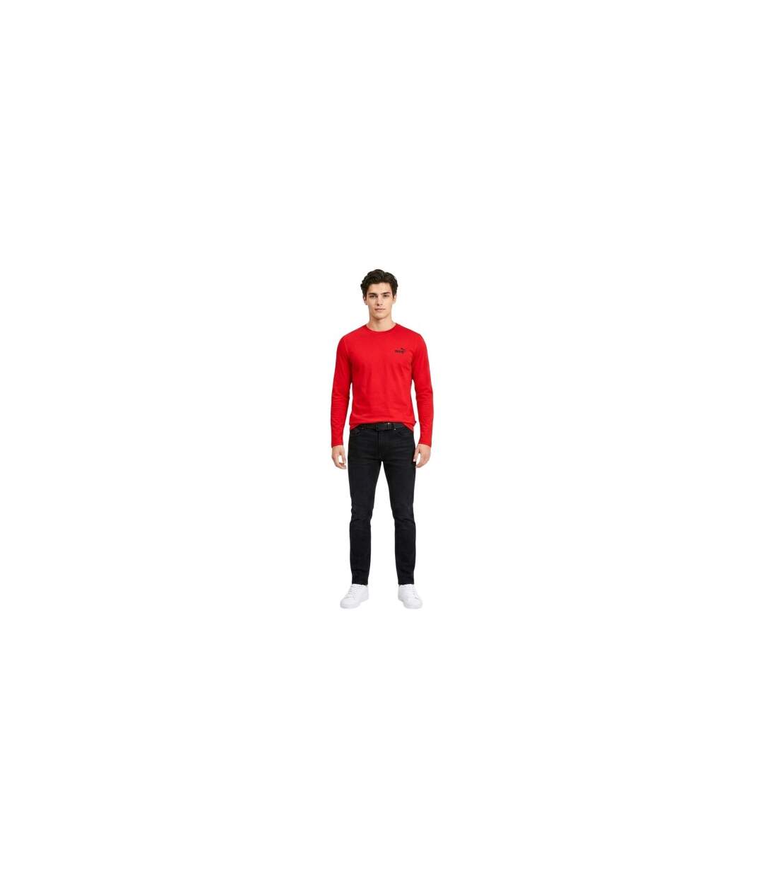 Mens Performance Long-sleeved T-shirt Red Puma-1