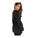 Womens/ladies Gold Detail Belt Long-sleeved Wrap Top Black Ax-3