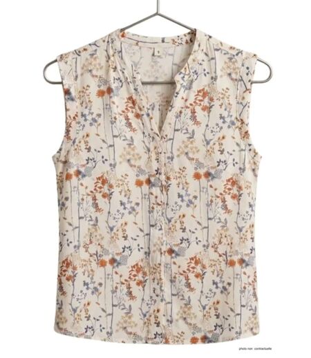 Chemisier sans manches MAYFLOWER N1121B : le top en viscose fluide pour une tenue d'été impeccable