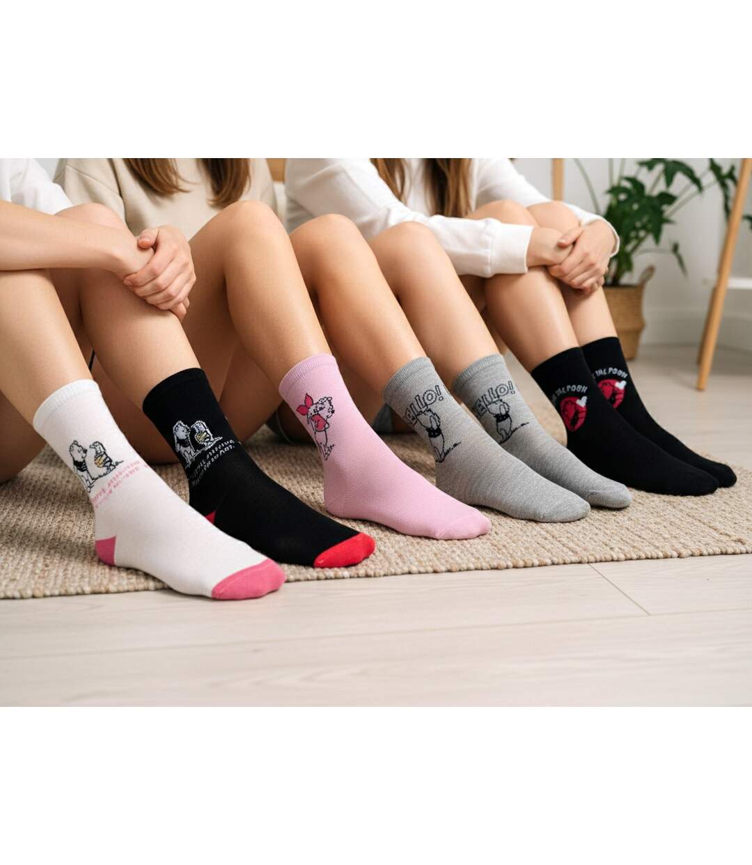 Disney – Chaussettes Femme Licence Winnie l’ourson Pack de 5 Paires-2