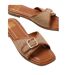 Womens/ladies vermont raffia buckle sliders tan Where´s That From