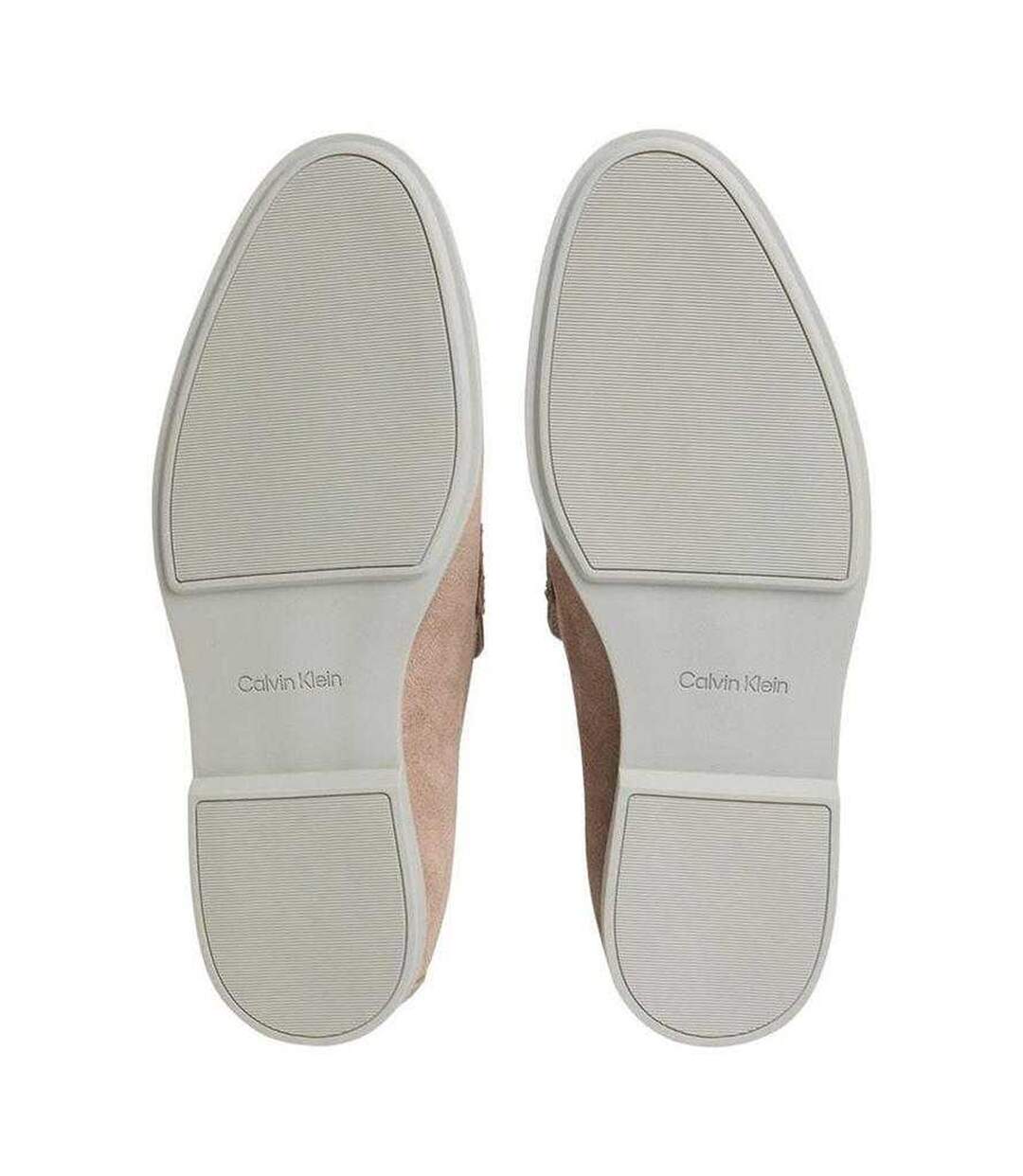 Mens Suede Flat Loafers Taupe Calvin Klein-3