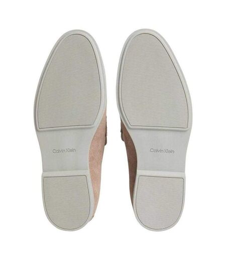 Mens Suede Flat Loafers Taupe Calvin Klein