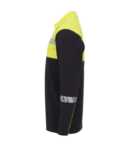 Polo Manches Longues Progression Homme Noir Jaune Projob