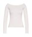Sweat Motif/style Côtelé Femme Écru Guess-1