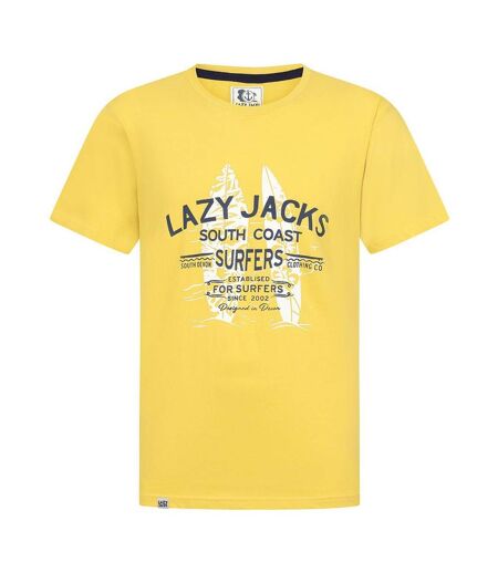 T-shirt Motif/style Surfeur Homme Jaune Lazy Jacks