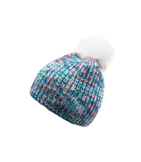 Womens/ladies Lady Vikna Winter Hat White Blue Sangria Melange Hi-Tec