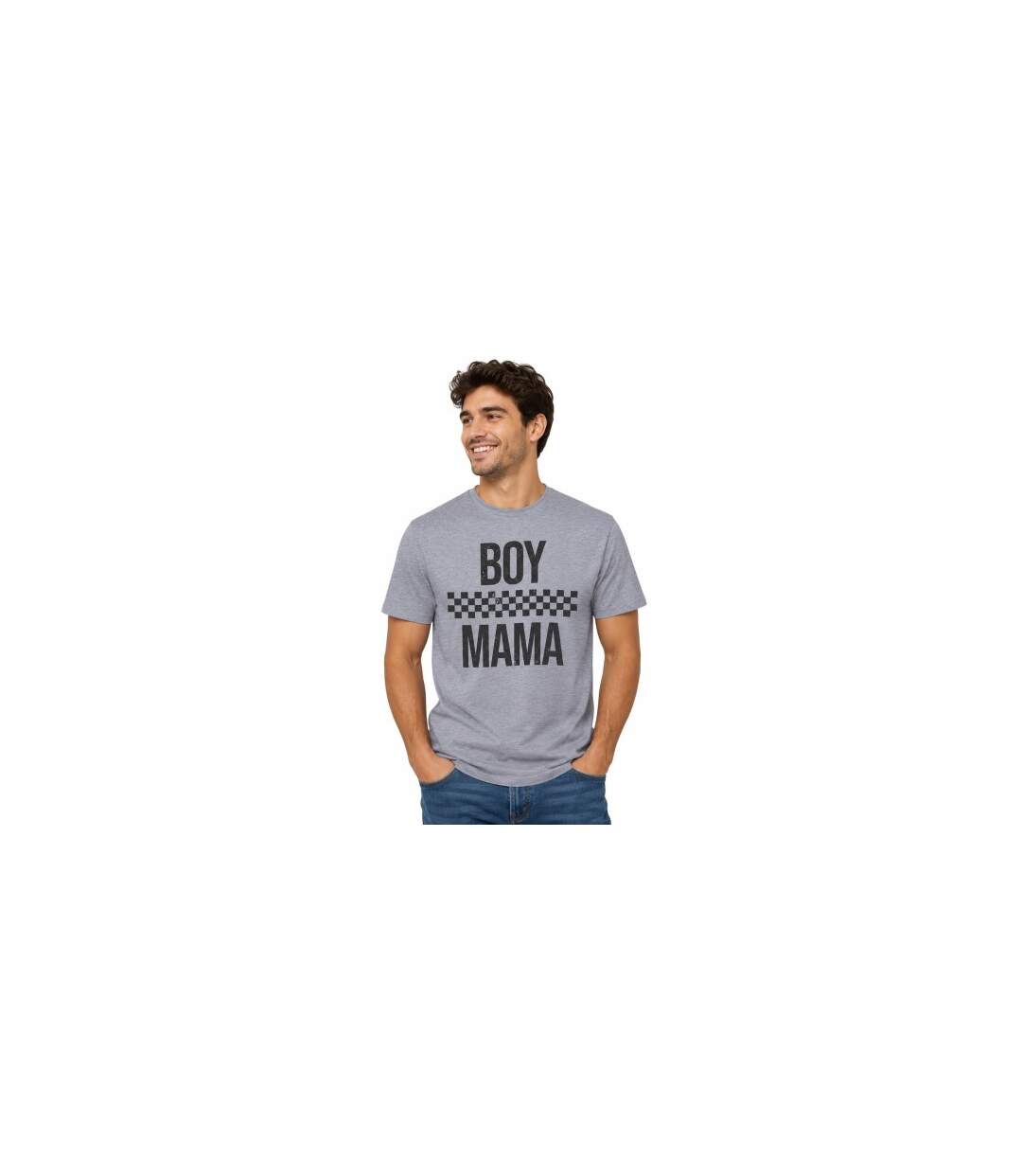 T-shirt Fête Des Mères Motif/style À Carreaux Femme Gris AWD-1