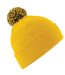 Adultes Bonnet Unisexe Snowstar Jaune Noir Beechfield-1
