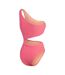Womens/ladies Checkerboard Textured Cut Out One Piece Swimsuit Light Pink Speedo-2