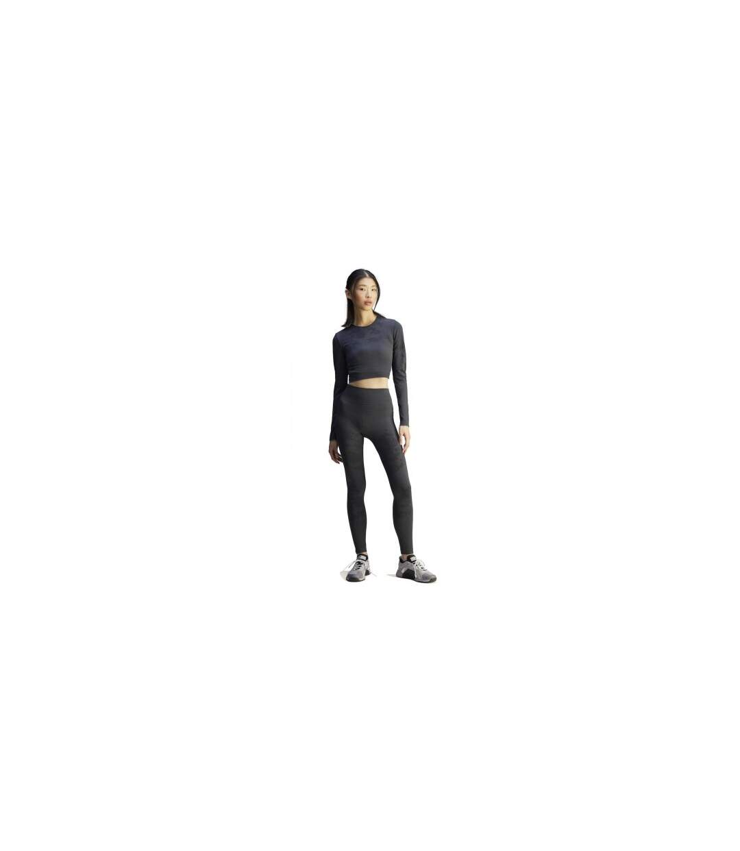 Womens/ladies Stella Mccartney Long-sleeved Yoga Crop Top Carbon Adidas-1