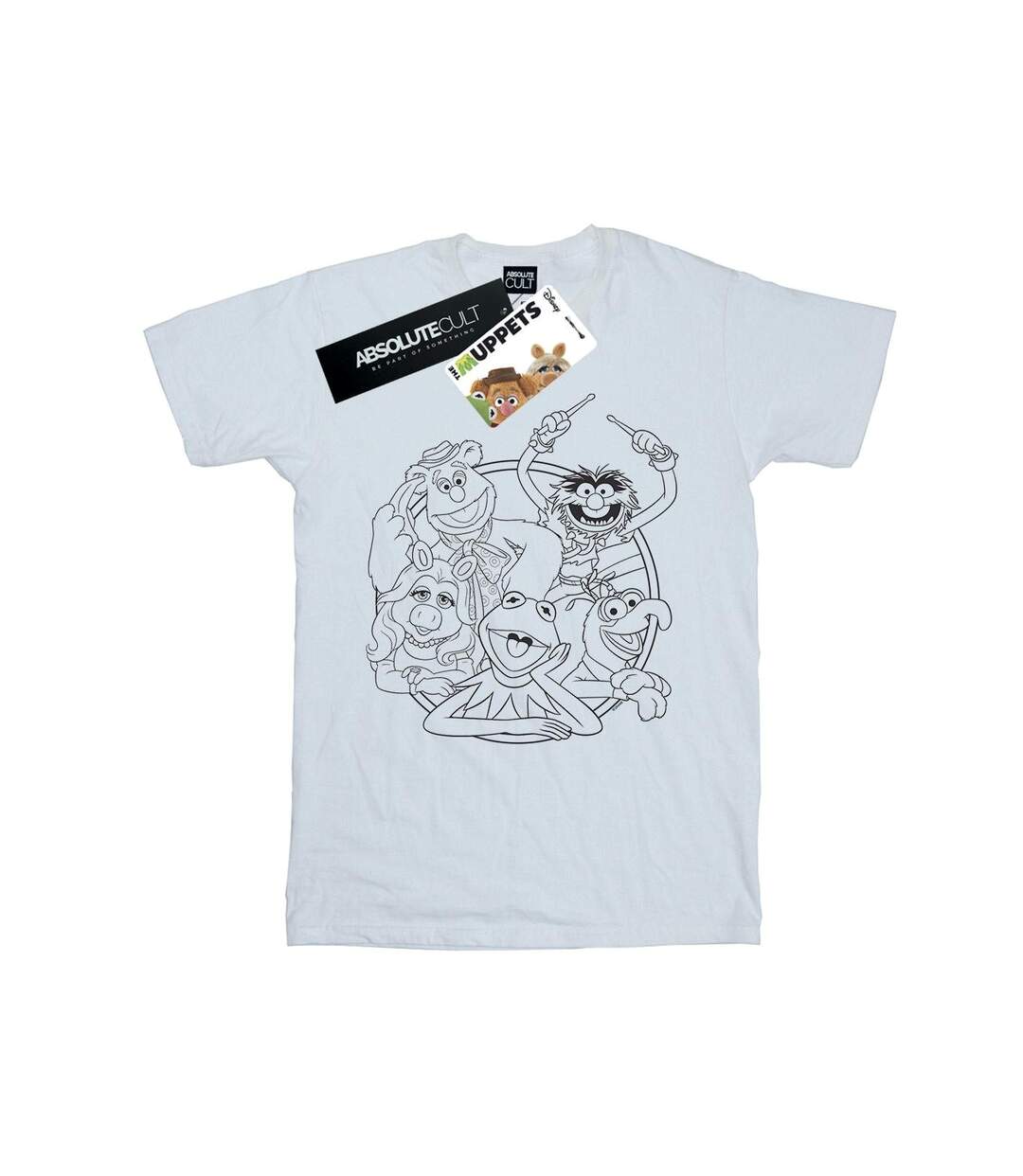 Disney Femmes/Les femmes The Muppets Group Line Art - T-shirt boyfriend en coton (Blanc) - UTBI41165-1