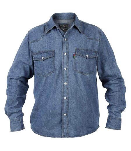 Duke Mens Western Style Denim Shirt (Stonewash) - UTDC101