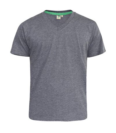 Duke Mens Signature 2 King Size Cotton V Neck T-Shirt (Charcoal Melange) - UTDC184