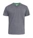 Duke Mens Signature 2 King Size Cotton V Neck T-Shirt (Charcoal Melange) - UTDC184-1