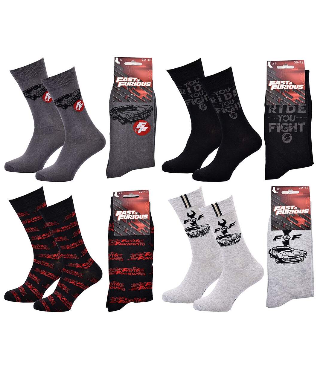 Chaussettes Pack HOMME FAST AND FURIOUS Pack de 4 Paires 1587-3