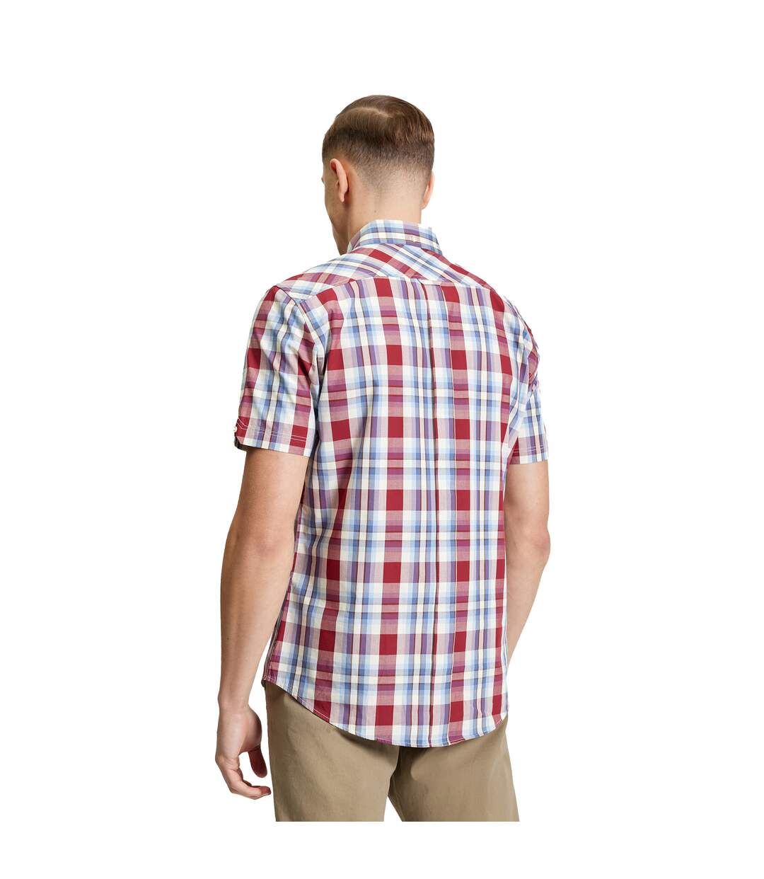 Mens Classic Checked Shirt Bordeaux Ben Sherman-3
