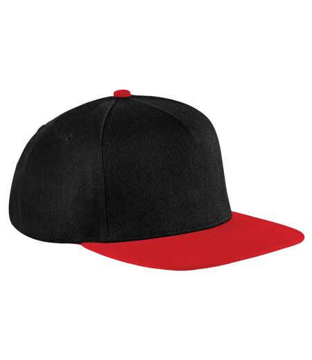 Beechfield - Lot de 2 casquettes à visière plate - Adulte (Noir/Rouge classique) - UTRW6745