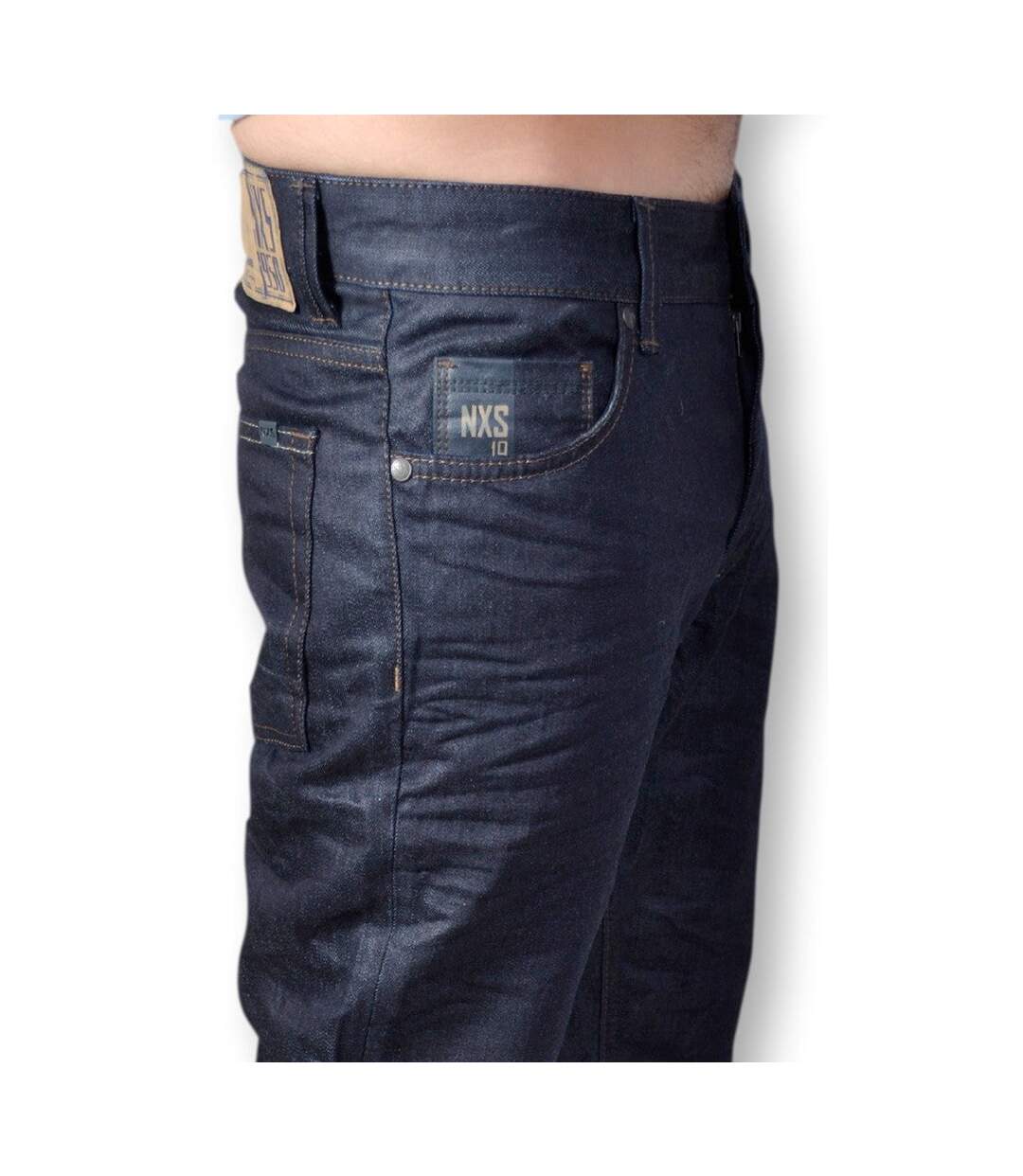 jean homme slim fit couleur bleu brut - 5 poches - Taille basse-4