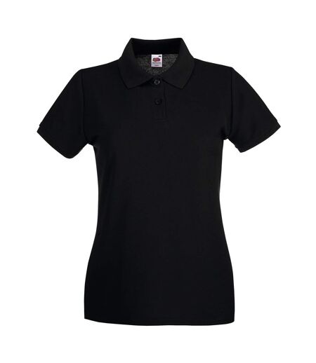 Fruit of the Loom Womens/Ladies Premium Cotton Pique Lady Fit Polo Shirt (Black) - UTPC5713