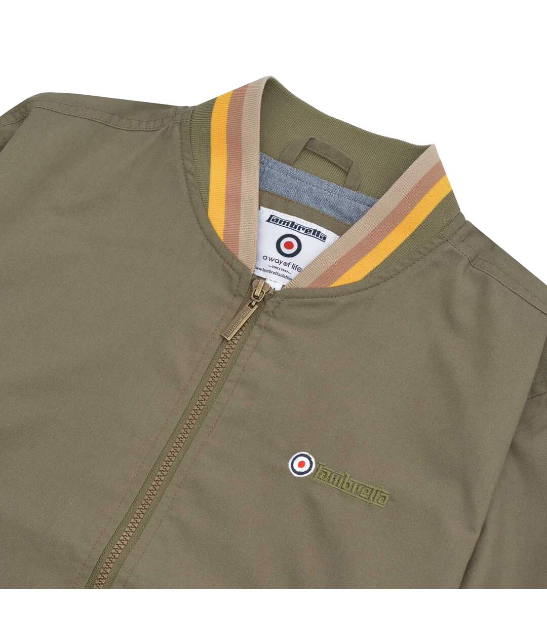 Veste monkey homme kaki / jaune or / marron jaune / crème Lambretta-3