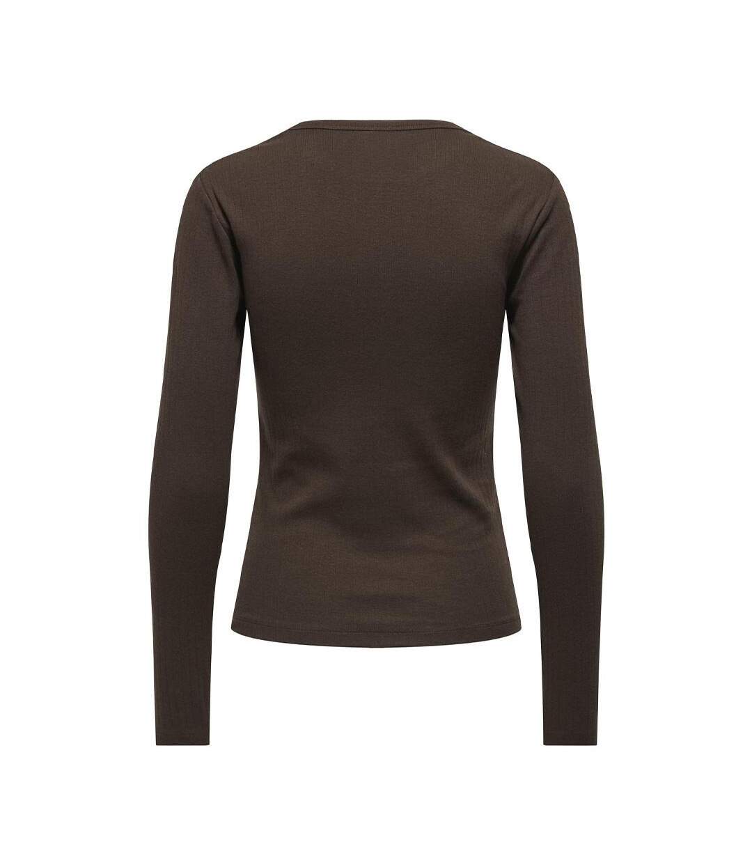 T-Shirt manches longues marron foncé femme jdy vaya-2