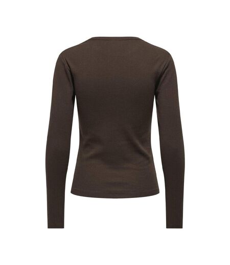 T-Shirt manches longues marron foncé femme jdy vaya
