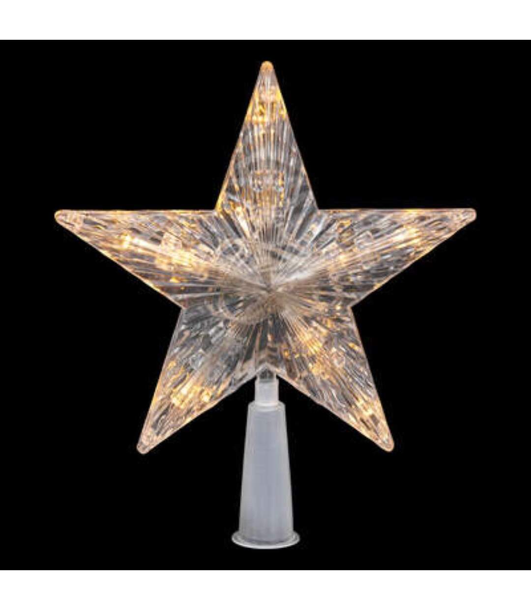 Cimier Sapin Lumineux Étoile 20cm Blanc Chaud-2