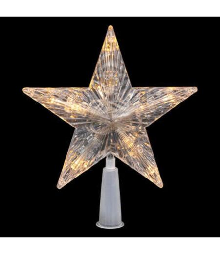 Cimier Sapin Lumineux Étoile 20cm Blanc Chaud