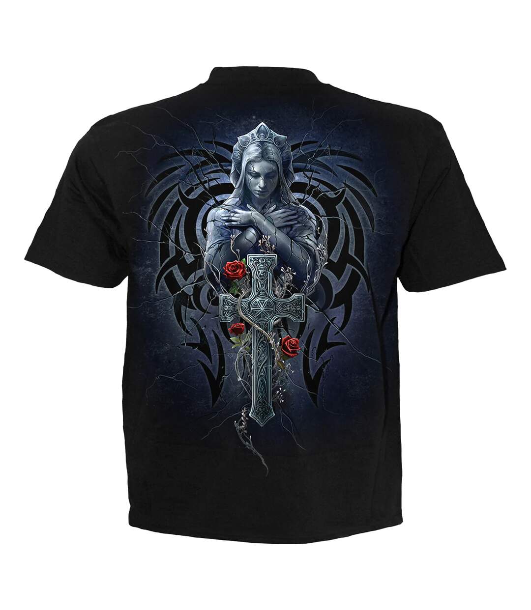 T-shirt grieving angel adulte noir Spiral Direct-2