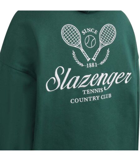 Womens/ladies Logo Drop Shoulder Hoodie Green Slazenger