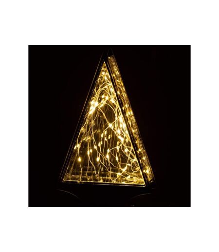 Paris Prix - Décoration Lumineuse Led triangle 30cm Gris & Or