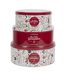 Lot de 3 Boîtes en Métal Mes Petites Gourmandises 25cm Rouge-1