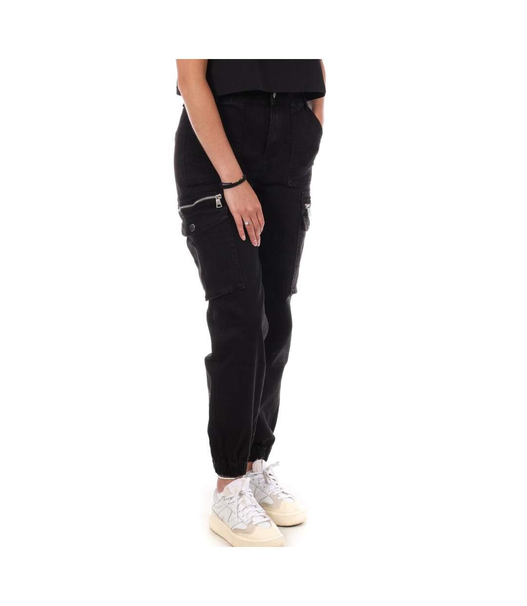Pantalon cargo noir femme monday premium psa3669 - l-1