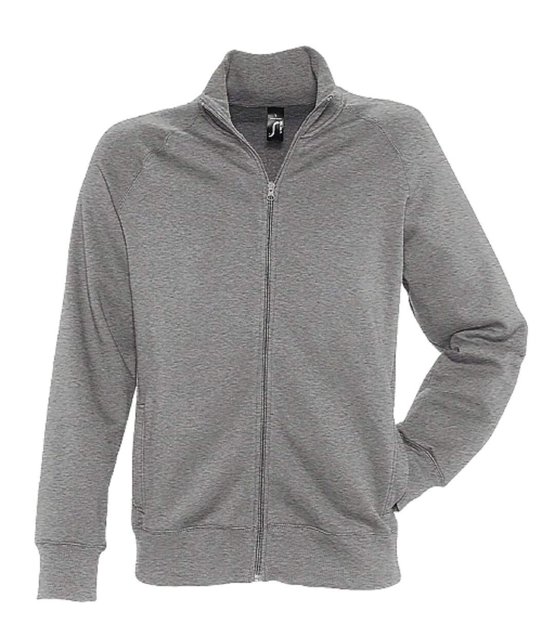 Veste molleton gratté zippée - Homme - 47200 - gris chiné foncé-2