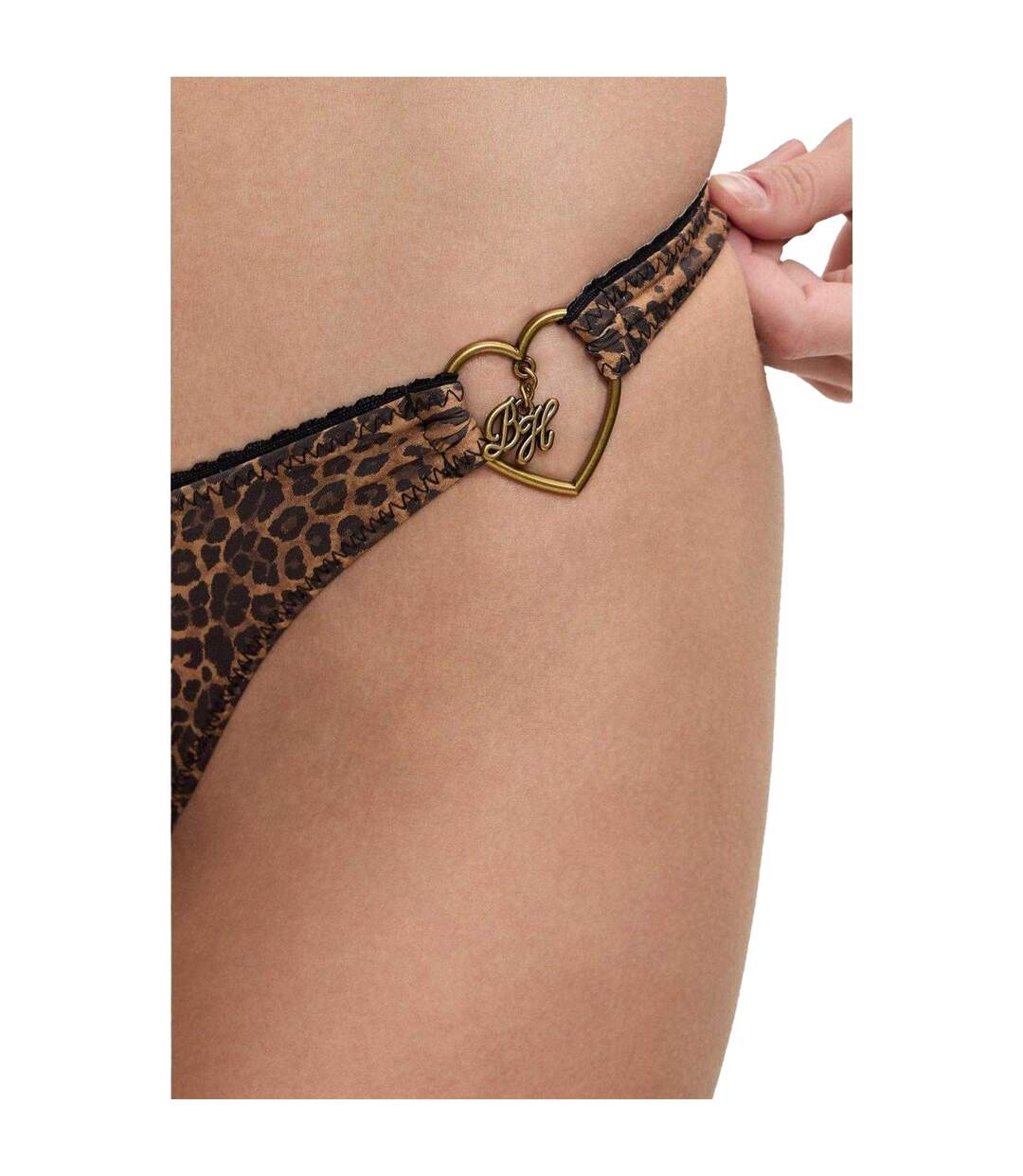 Womens/ladies X Bella Hadid Full Moon Leopard Print Bikini Bottoms Brown Frankies Bikinis-4