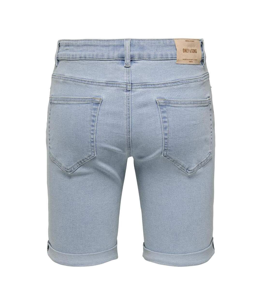 Short en jean bleu homme only & sons sply-2