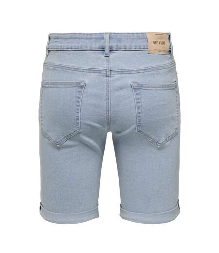 Short en jean bleu homme only & sons sply