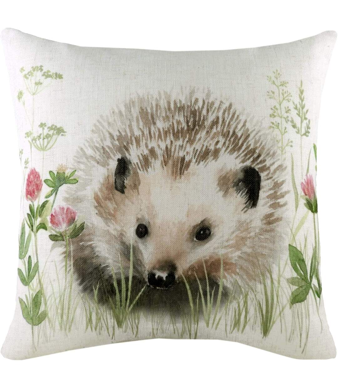 Hedgerow hedgehog cushion cover one size off white/brown/green Evans Lichfield