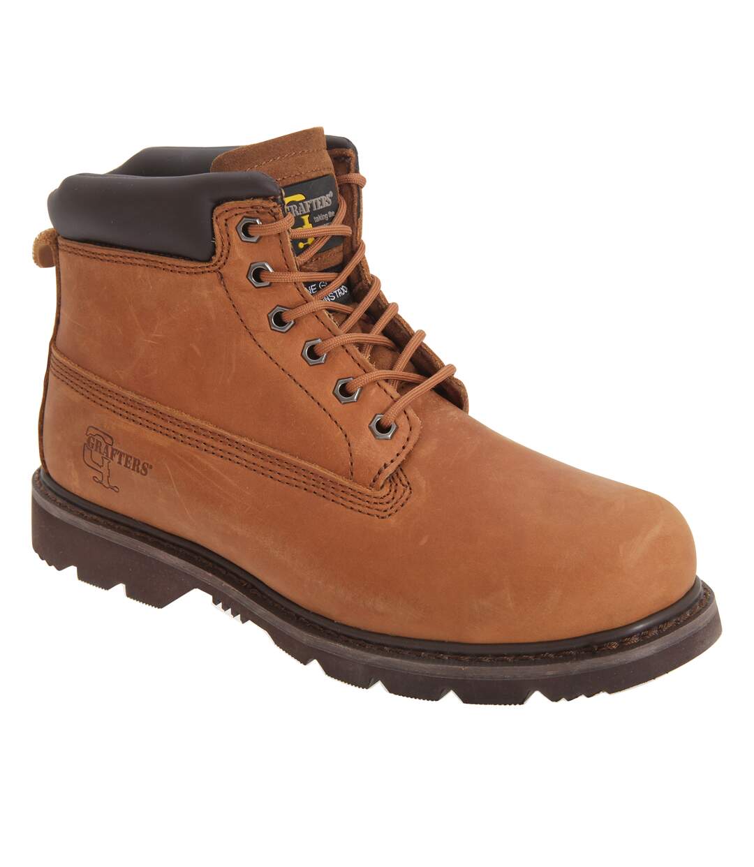Chaussures Montantes En Cuir Homme Marron Clair Grafters-1