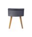 Tabouret Coffre Scandinave Tess 44cm Gris Foncé-3