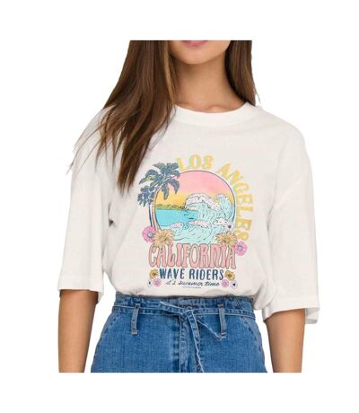 T-shirt blanc femme jdy los angeles - l
