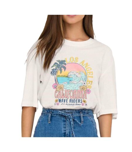 T-shirt blanc femme jdy los angeles - l
